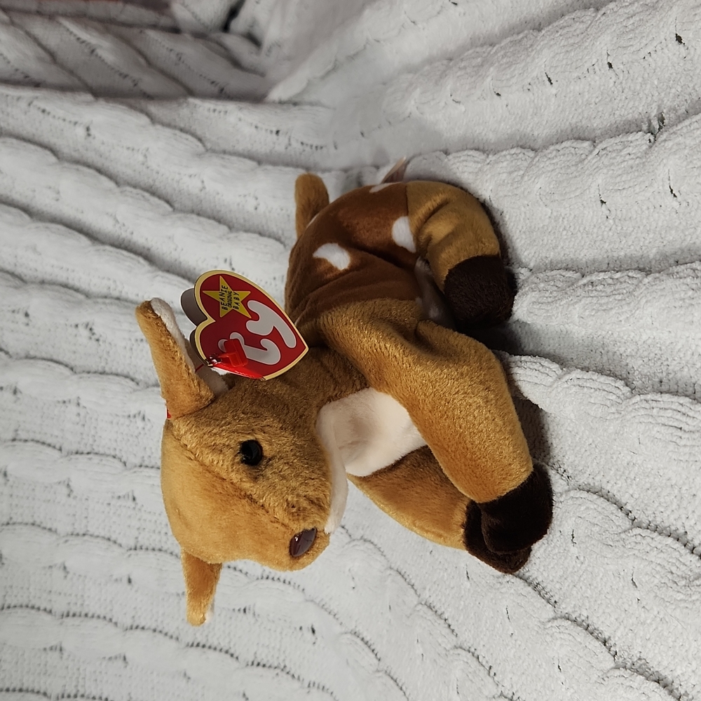 Vintage Ty Beanie Baby Original Whisper The Fawn 1998 P.E. Pellets